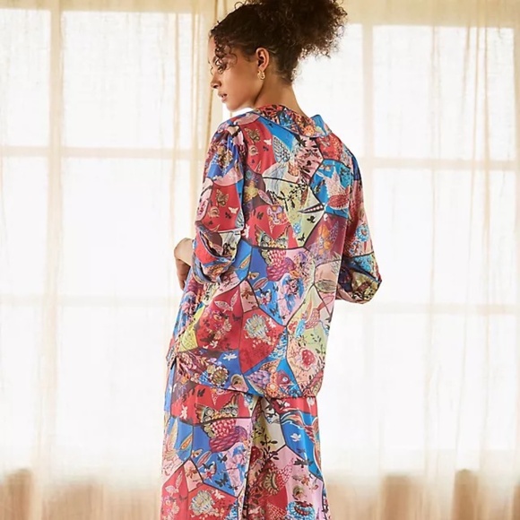 NWT Anthropologie x Judith Schaechter Pajama Top Large - Picture 4 of 4